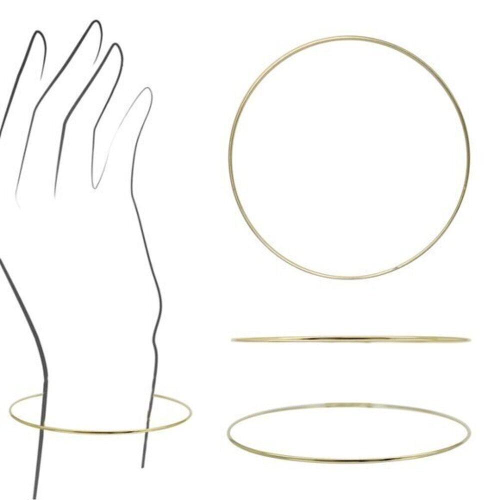 1mm, Gold Filled Smooth Yellow Thin Slide-On Wire Bangle Bracelet 7” inches